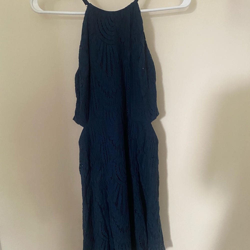 Navy Blue lace Skater Dress